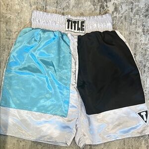 TITLE Men's Athletic Shorts - Black and Light Blue